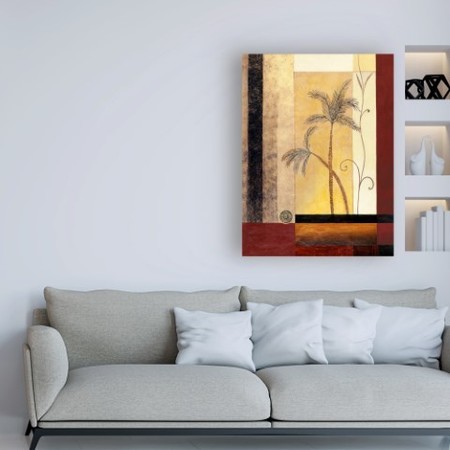 Trademark Fine Art Pablo Esteban 'Palm Tree Painting' Canvas Art, 18x24 ALI46183-C1824GG